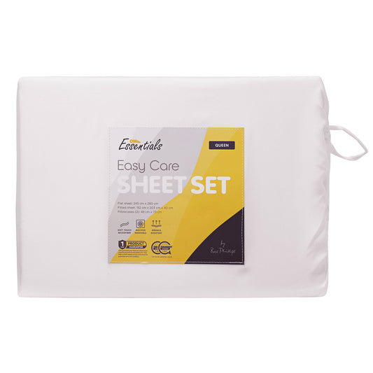 Essentials Easy Care Sheet Set - White - King Single