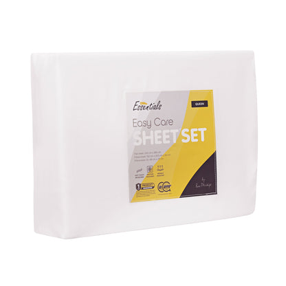 Essentials Easy Care Sheet Set - White - King Single