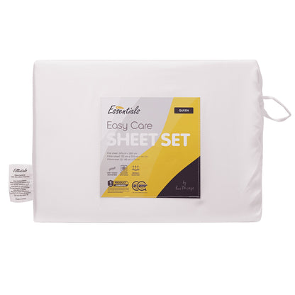 Essentials Easy Care Sheet Set - White - King Single