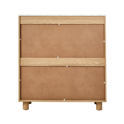Coney Faux Marble 4 Drawer Chest Natural
