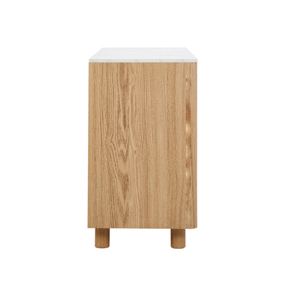 Coney Faux Marble 6 Drawer Chest Natural