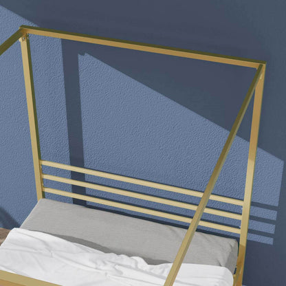 Patricia Canopy Bed Frame Gold Double