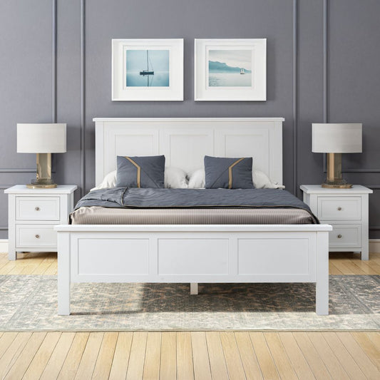 Hamptons V2 Bed Frame White King
