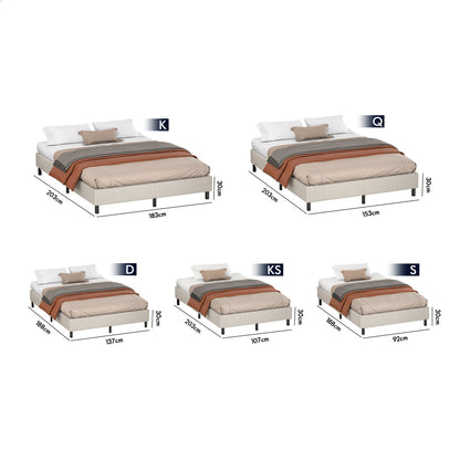 Maryam Upholstered Bed Base Beige