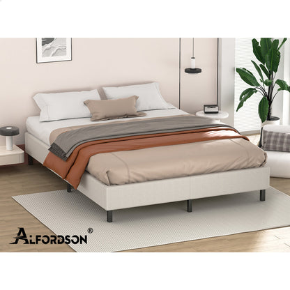 Maryam Upholstered Bed Base Beige