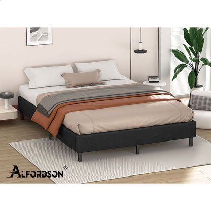 Maryam Upholstered Bed Base Charcoal