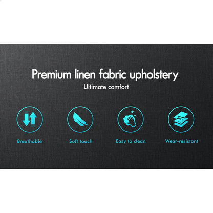 Maryam Upholstered Bed Base Charcoal