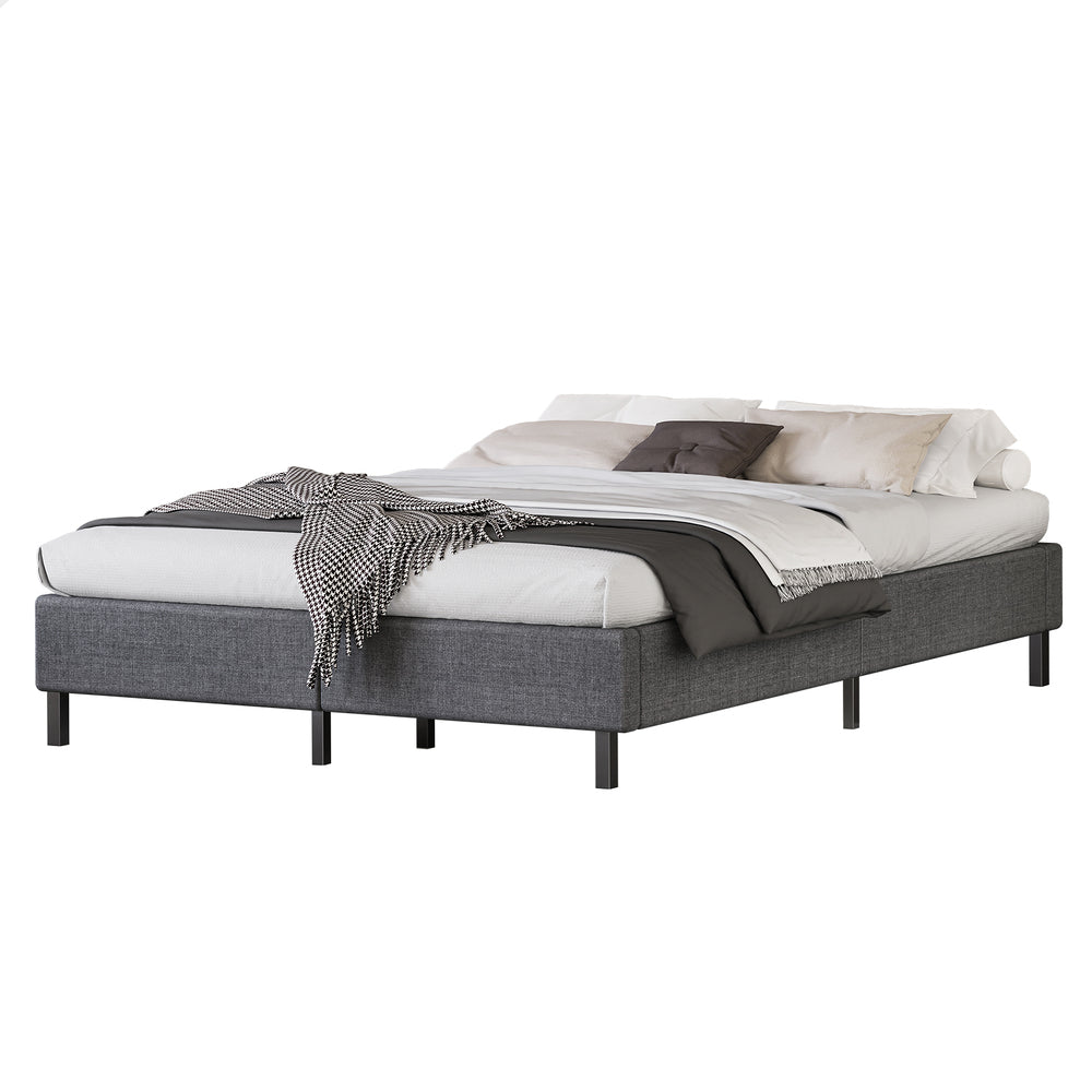 Maryam Upholstered Bed Base Grey