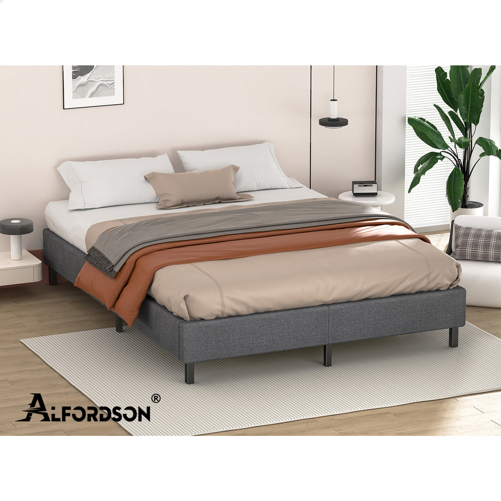 Maryam Upholstered Bed Base Grey