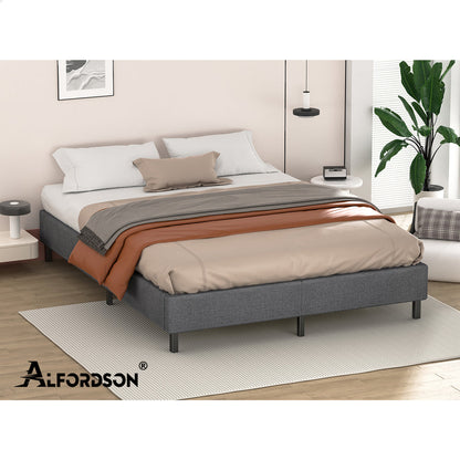 Maryam Upholstered Bed Base Grey