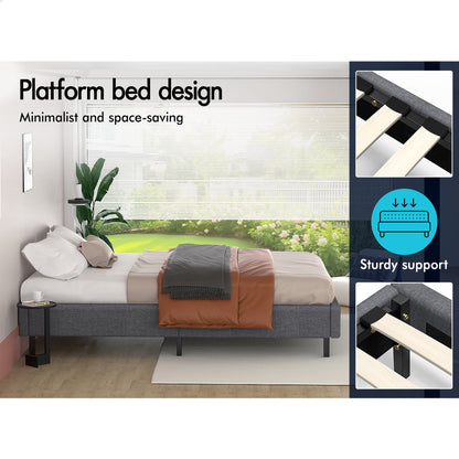 Maryam Upholstered Bed Base Grey