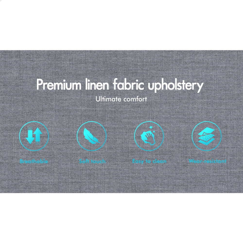 Maryam Upholstered Bed Base Grey