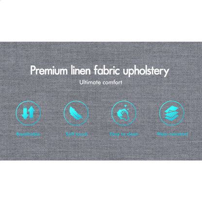 Maryam Upholstered Bed Base Grey