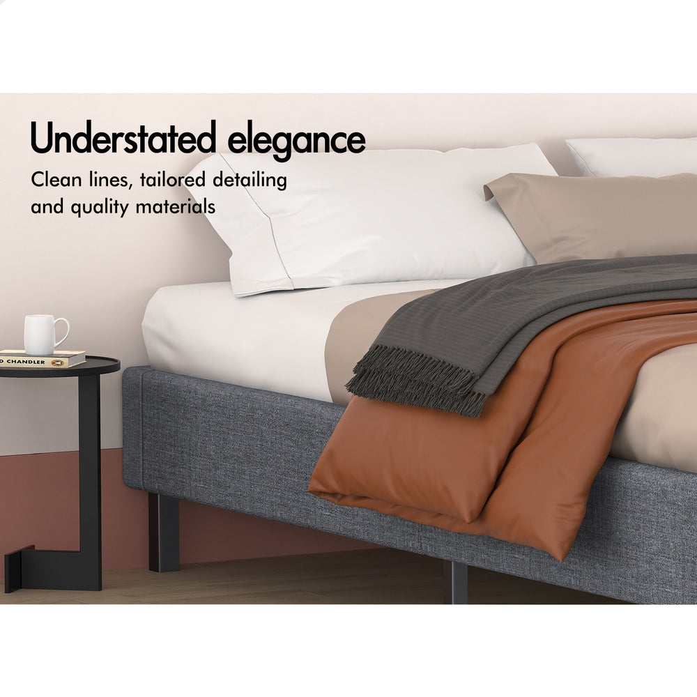 Maryam Upholstered Bed Base Grey