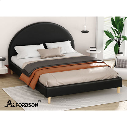 Kenyatta Faux Leather Bed Frame Black