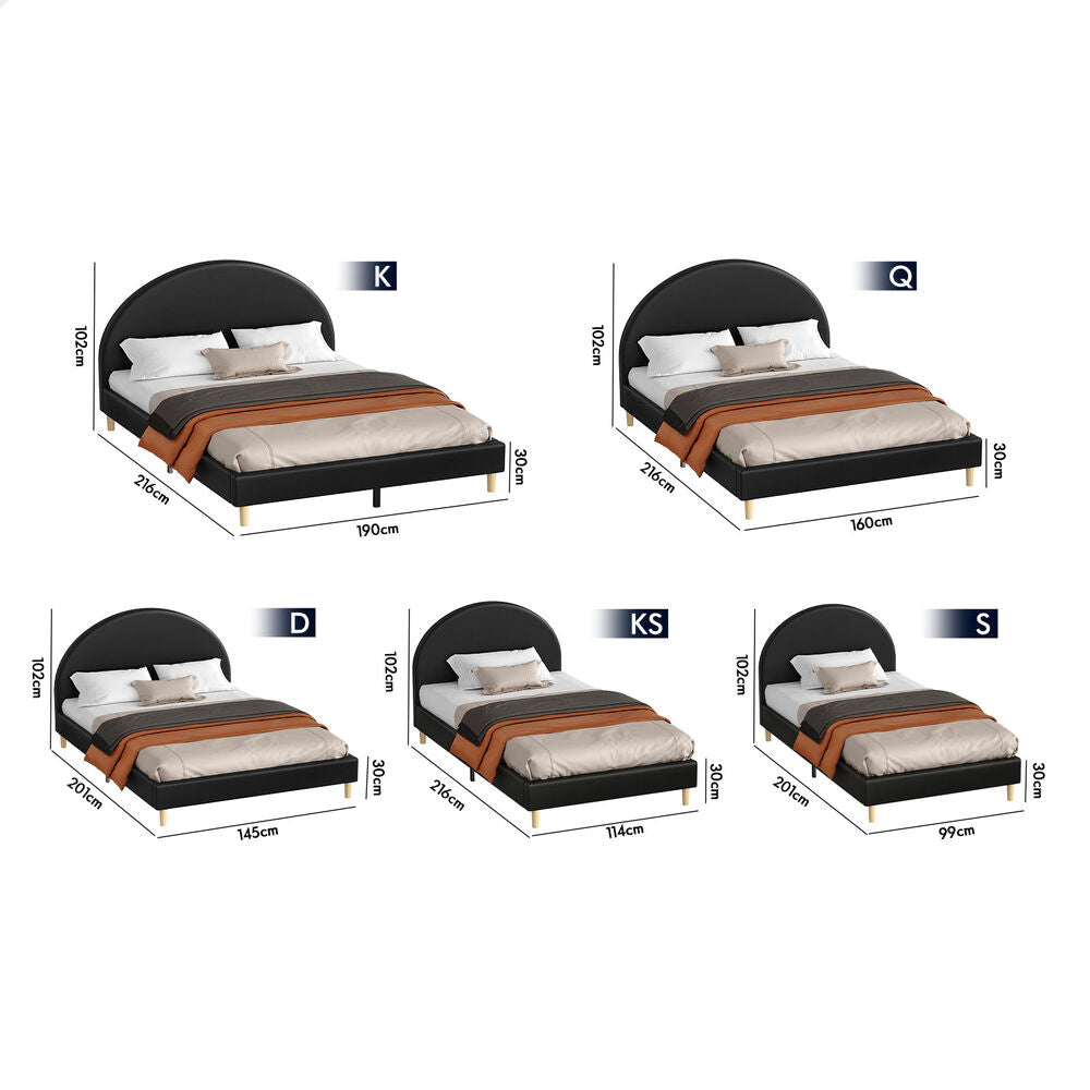 Kenyatta Faux Leather Bed Frame Black