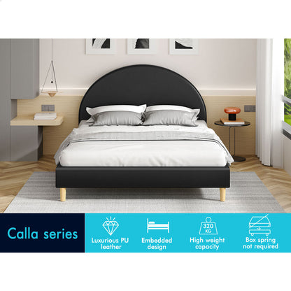 Kenyatta Faux Leather Bed Frame Black