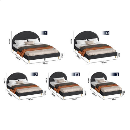 Kenyatta Upholstered Bed Frame Charcoal