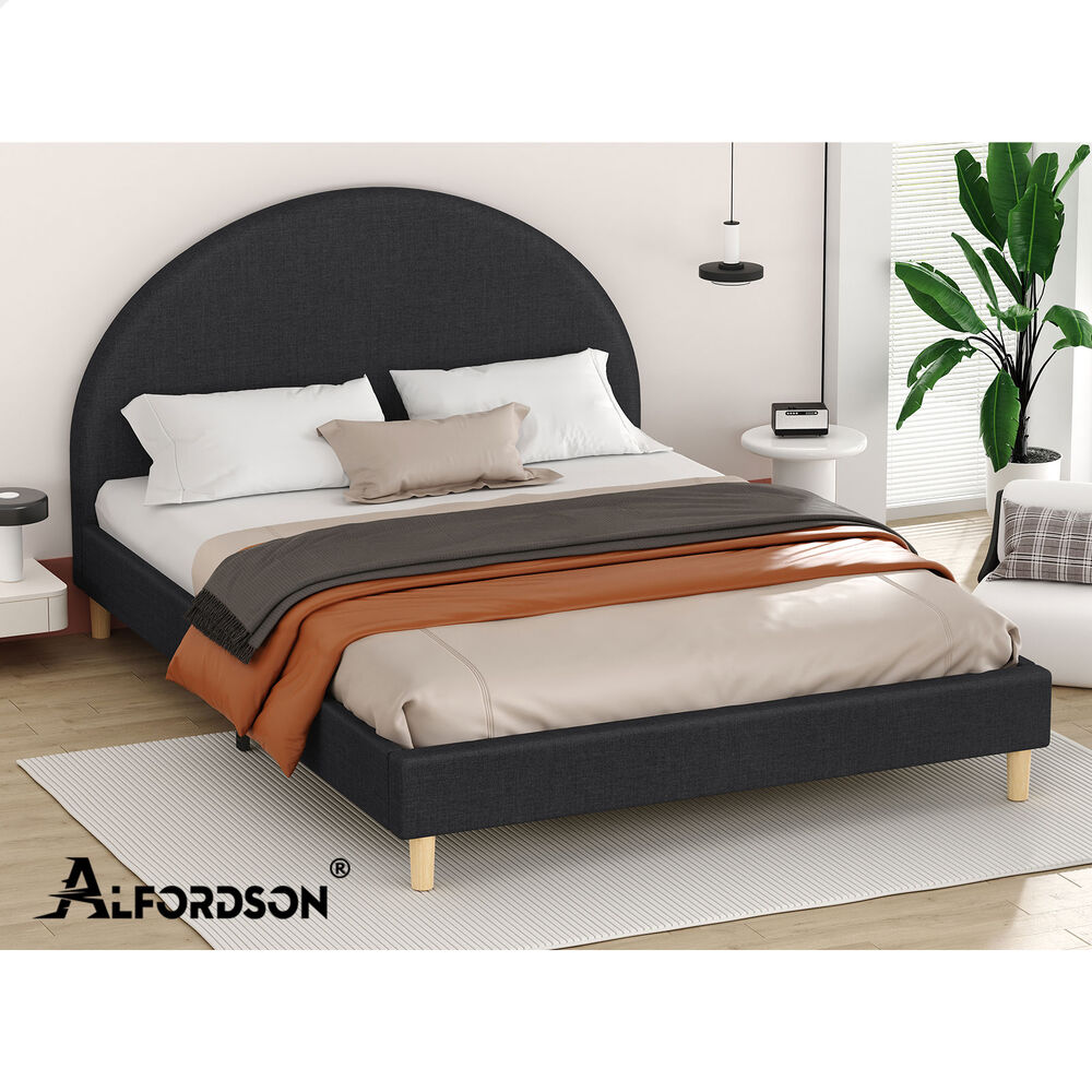 Kenyatta Upholstered Bed Frame Charcoal
