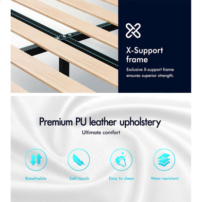 Kenyatta Faux Leather Bed Frame White