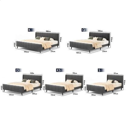 Valencia Upholstered Bed Frame Grey