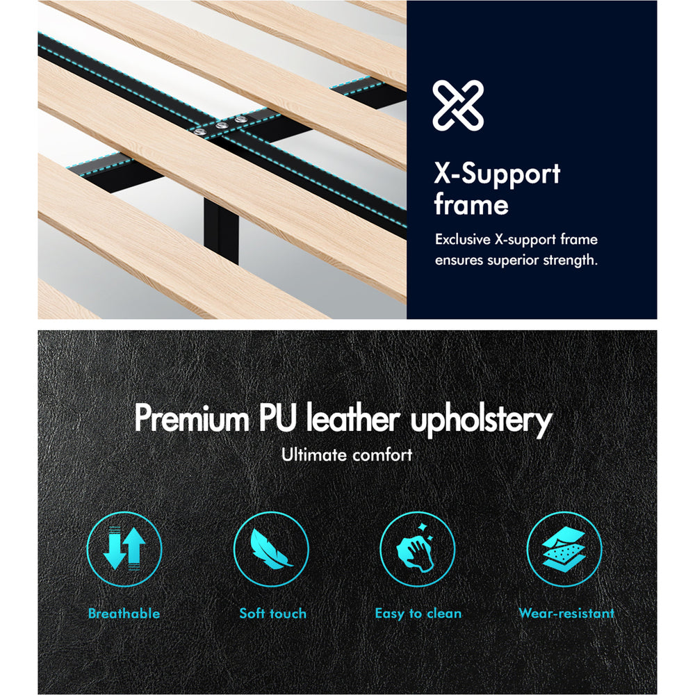 Kyle Faux Leather Bed Frame Black