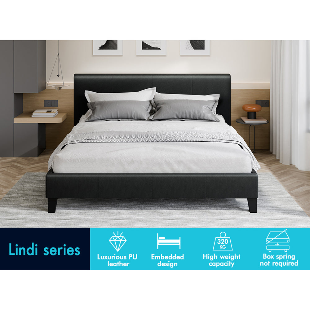 Kyle Faux Leather Bed Frame Black