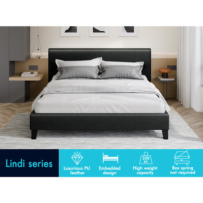 Kyle Faux Leather Bed Frame Black