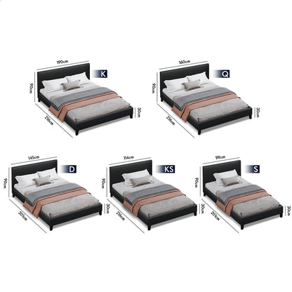 Kyle Faux Leather Bed Frame Black