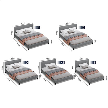 Kyle Upholstered Bed Frame Grey