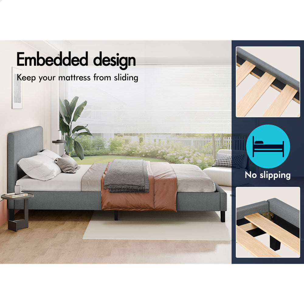 Kyle Upholstered Bed Frame Grey
