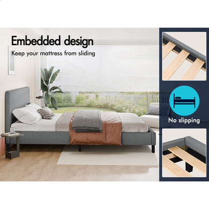 Kyle Upholstered Bed Frame Grey