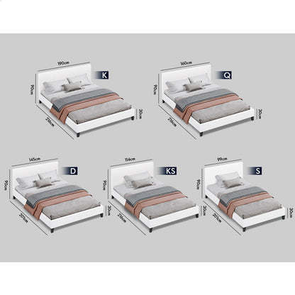 Kyle Faux Leather Bed Frame White