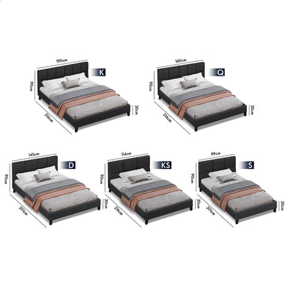 Adelaide Upholstered Bed Frame Charcoal