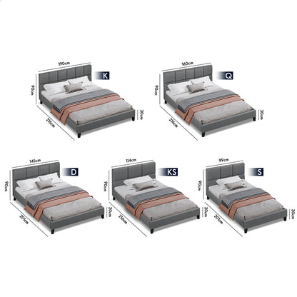 Adelaide Upholstered Bed Frame Grey
