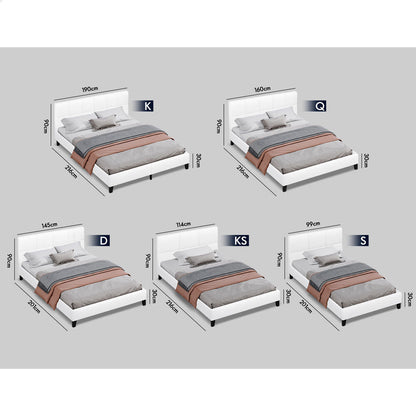 Adelaide Faux Leather Bed Frame White