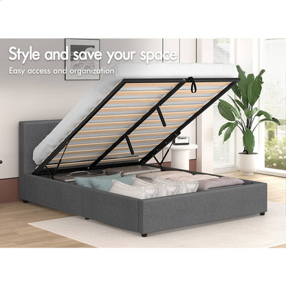 Houston Upholstered Gas Lift Bed Grey