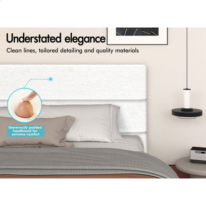 White Aurora Boucle Gas Lift Bed