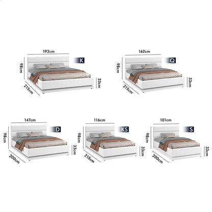 White Aurora Boucle Gas Lift Bed