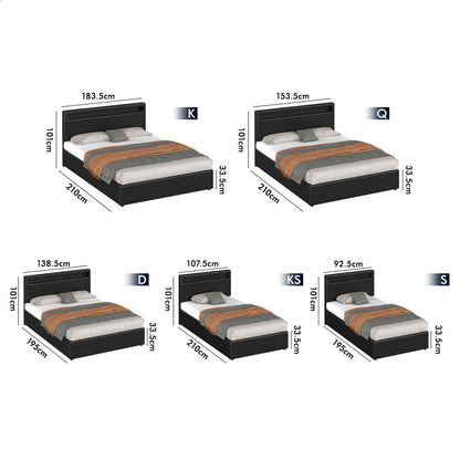 Caledon PU Leather Gas Lift Bed Black