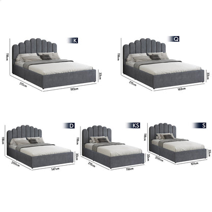 Roswell Upholstered Gas Lift Bed Grey