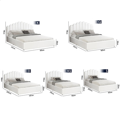 Roswell Faux Leather Gas Lift Bed White
