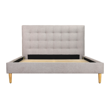 Mason Upholstered Bed Frame With Usb Grey Light Queen