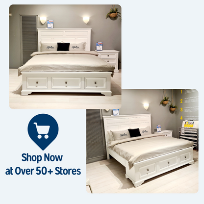 Quinn 3 Drawer Bed Frame King White