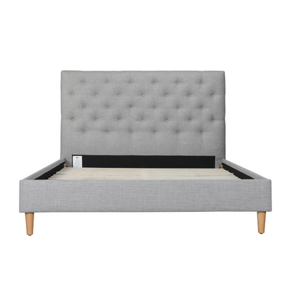Ruby Upholstered Bed Frame With USB Grey Double