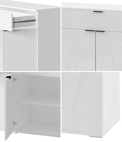 Lumin High Gloss Sideboard White
