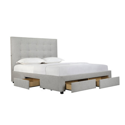 Torquay Storage Bed Frame With USB Pewter Queen