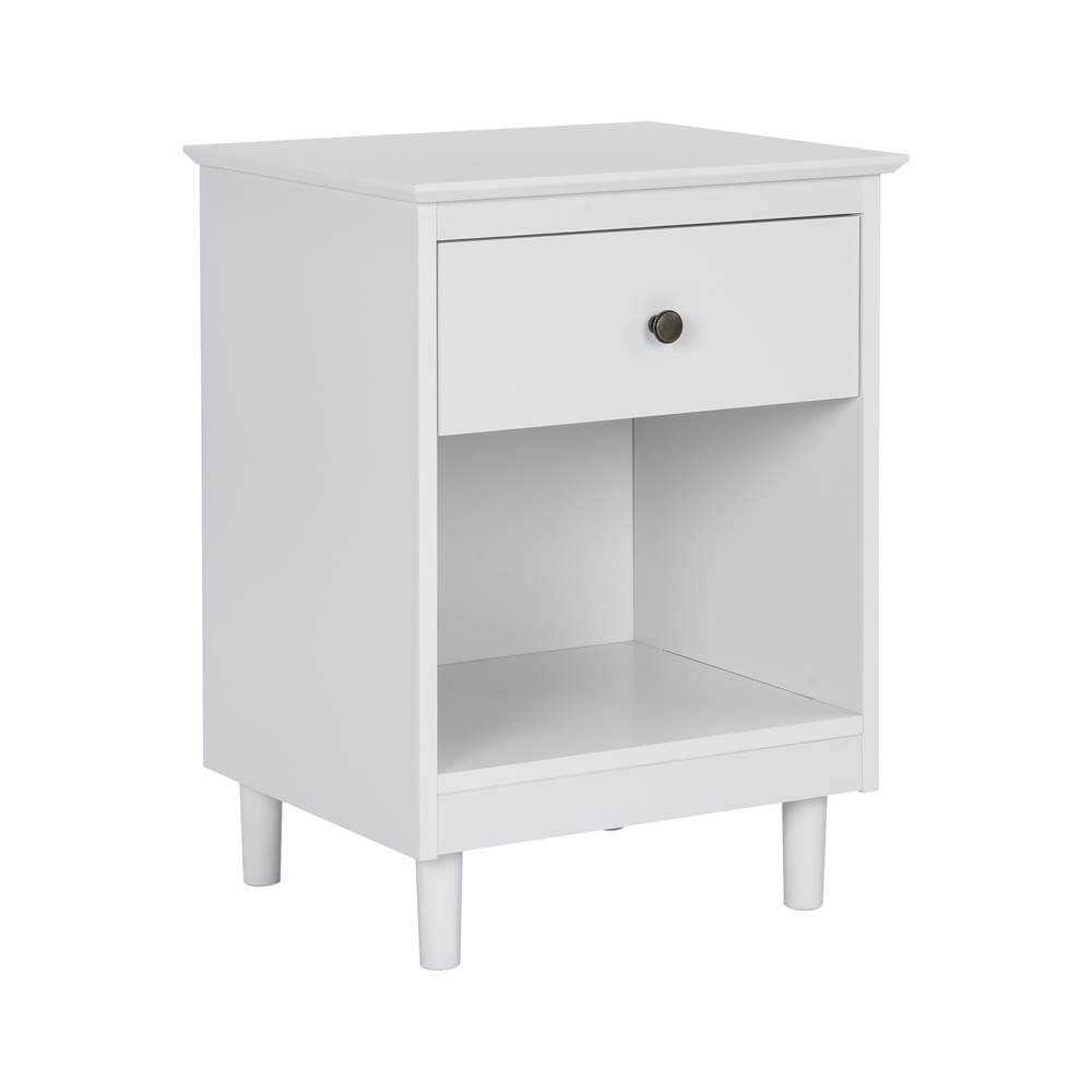 Huxley Bedside Unit Side Table Nightstand 1 Drawer White