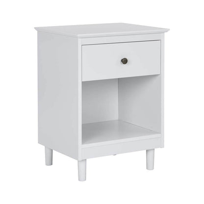 Huxley Bedside Unit Side Table Nightstand 1 Drawer White