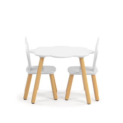 Cloud Kids Table and 2 Chairs Set Star and Cloud Play Set White
